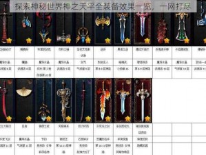 探索神秘世界神之天平全装备效果一览，一网打尽