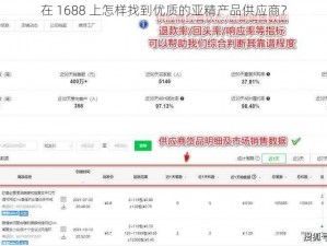 在 1688 上怎样找到优质的亚精产品供应商？