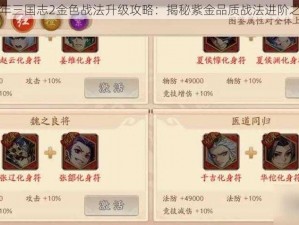 少年三国志2金色战法升级攻略：揭秘紫金品质战法进阶之道