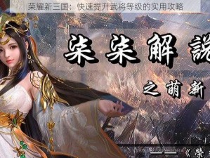 荣耀新三国：快速提升武将等级的实用攻略