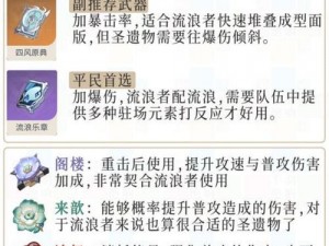 《原神》流浪者武器搭配指南：提升战斗力的关键选择