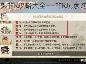 我是火影非R攻略大全——非R玩家选号策略深度解析