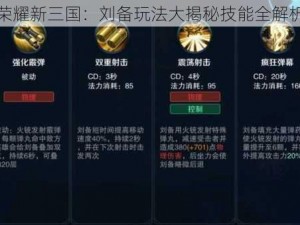 荣耀新三国：刘备玩法大揭秘技能全解析