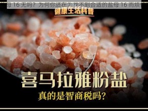 盐母 16 无吗？为何你还在为找不到合适的盐母 16 而烦恼？