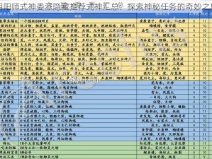 阴阳师式神委派隐藏推荐式神汇总：探索神秘任务的奇妙之旅