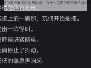 捡到校霸的遥控器 TXT 免费阅读：为什么校霸的遥控器会被捡到？捡到后又该如何处理？