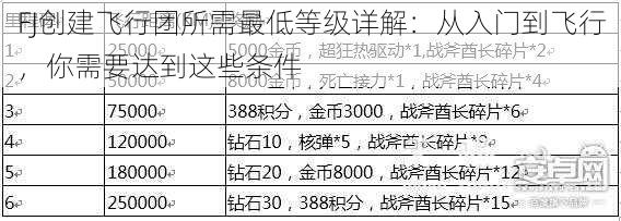 FJ创建飞行团所需最低等级详解:从入门到飞行,你需要达到这些条件