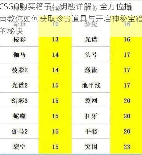 CSGO购买箱子与钥匙详解：全方位指南教你如何获取珍贵道具与开启神秘宝箱的秘诀