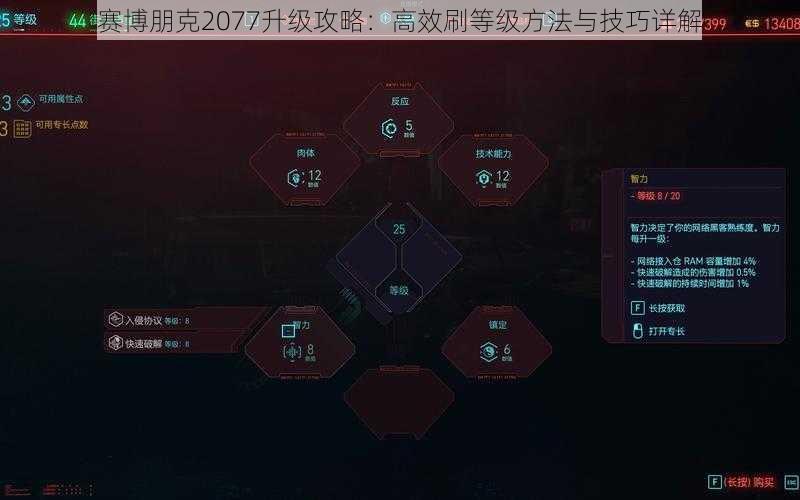 赛博朋克2077升级攻略：高效刷等级方法与技巧详解