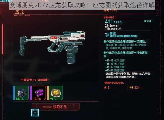 赛博朋克2077应龙获取攻略：应龙图纸获取途径详解