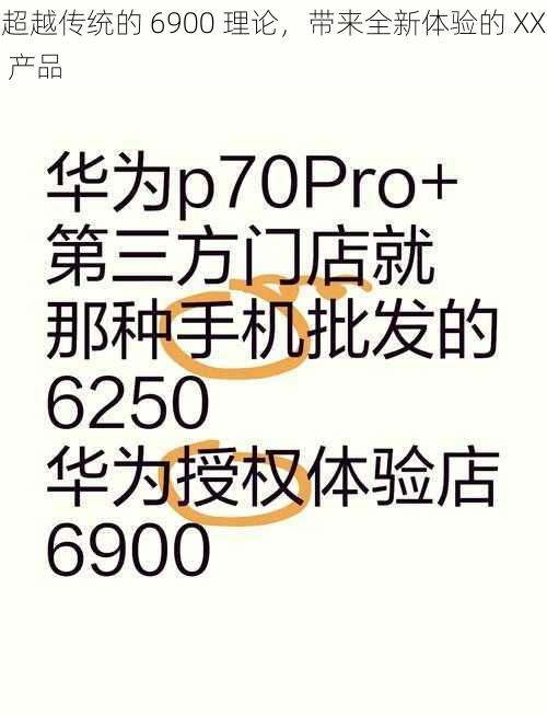 超越传统的 6900 理论，带来全新体验的 XX 产品