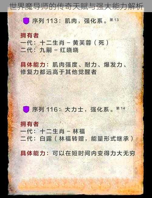 世界魔导师的传奇天赋与强大能力解析