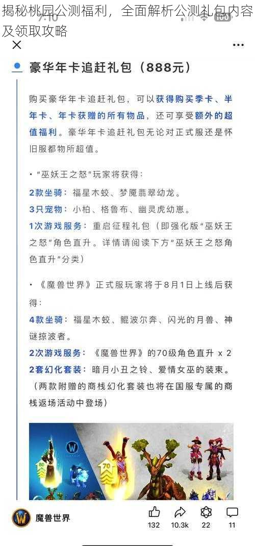 揭秘桃园公测福利，全面解析公测礼包内容及领取攻略