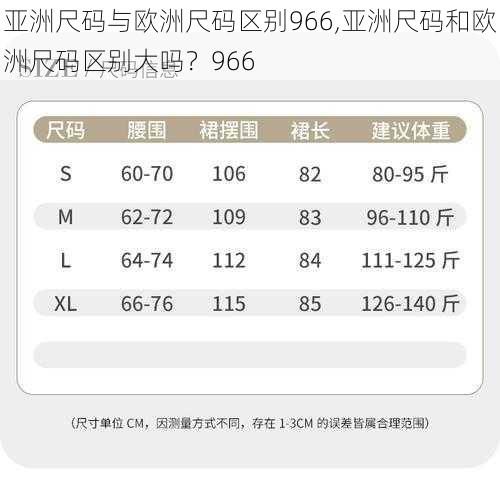 亚洲尺码与欧洲尺码区别966,亚洲尺码和欧洲尺码区别大吗？966