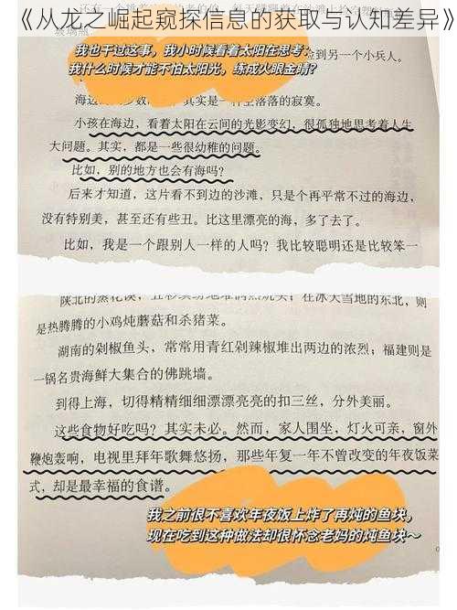 《从龙之崛起窥探信息的获取与认知差异》