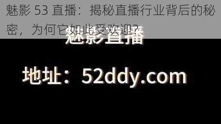 魅影 53 直播：揭秘直播行业背后的秘密，为何它如此受欢迎？