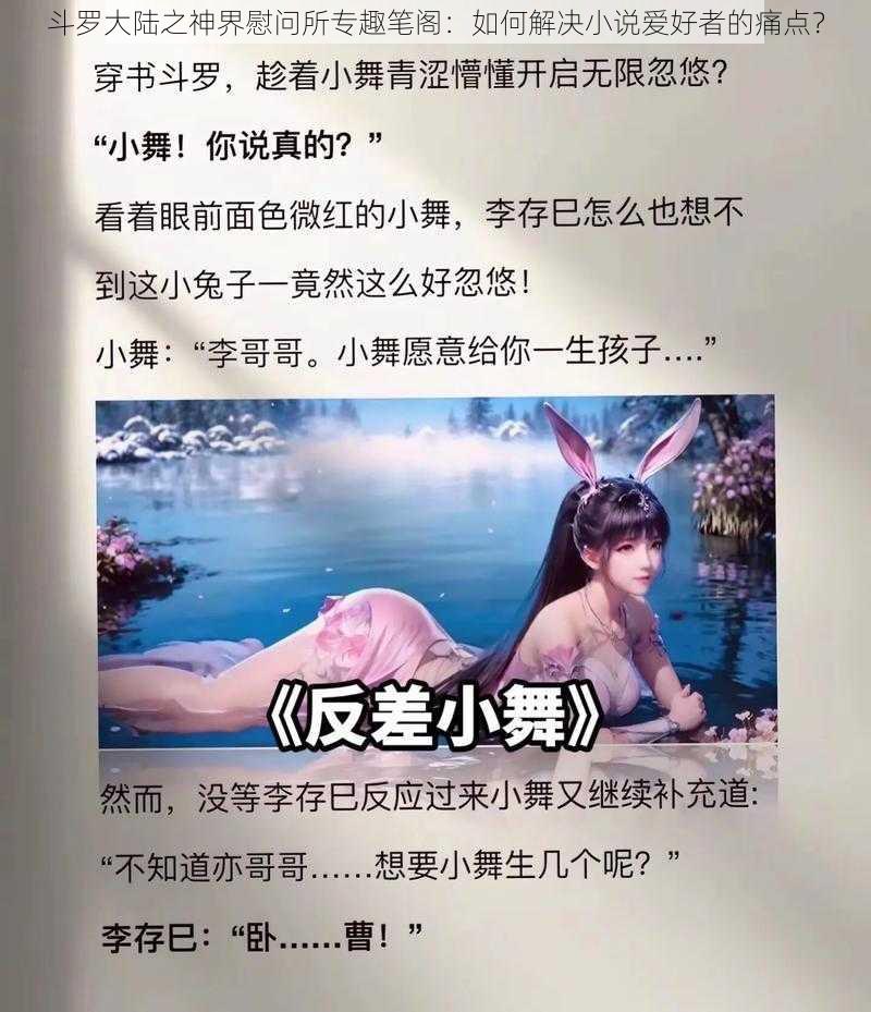 斗罗大陆之神界慰问所专趣笔阁：如何解决小说爱好者的痛点？