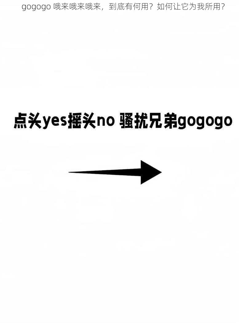 gogogo 哦来哦来哦来，到底有何用？如何让它为我所用？