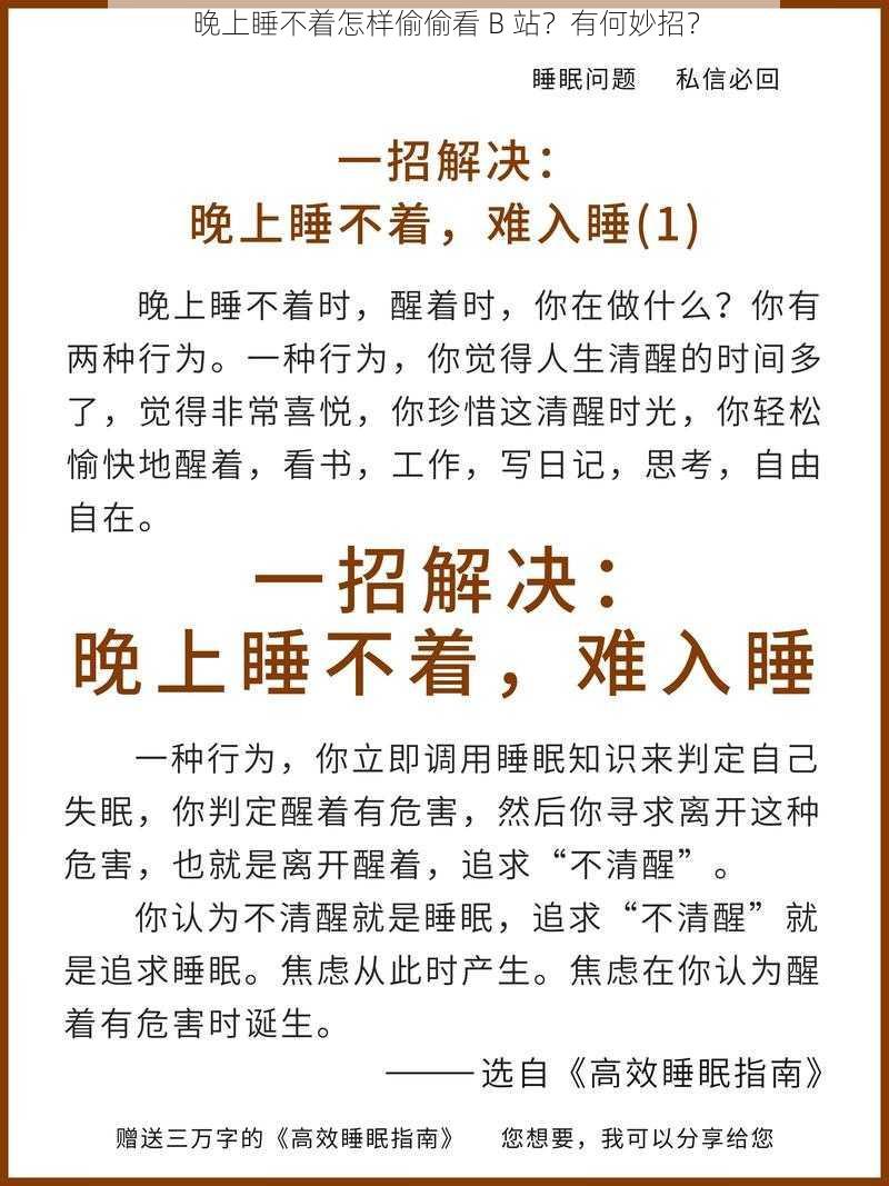 晚上睡不着怎样偷偷看 B 站？有何妙招？