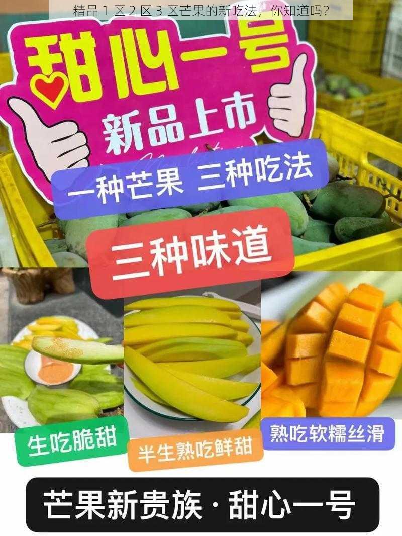 精品 1 区 2 区 3 区芒果的新吃法，你知道吗？