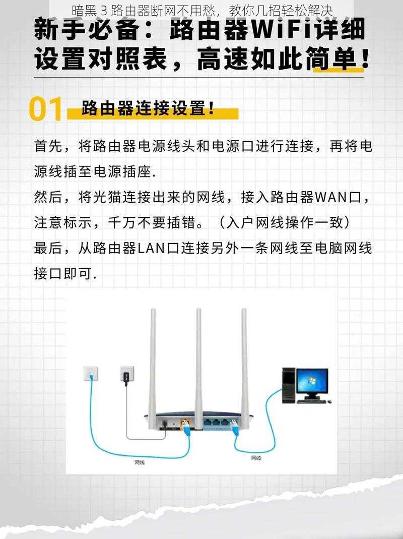 暗黑 3 路由器断网不用愁，教你几招轻松解决