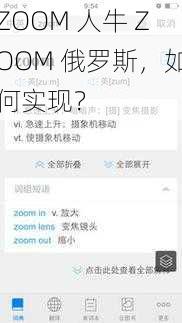 ZOOM 人牛 ZOOM 俄罗斯，如何实现？