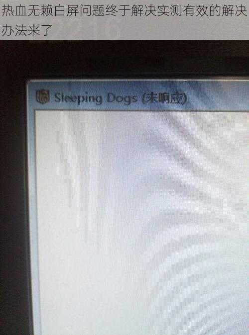 热血无赖白屏问题终于解决实测有效的解决办法来了