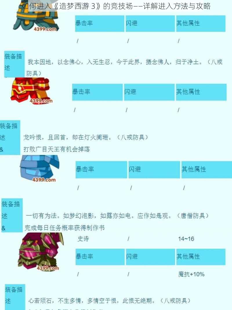 如何进入《造梦西游 3》的竞技场——详解进入方法与攻略