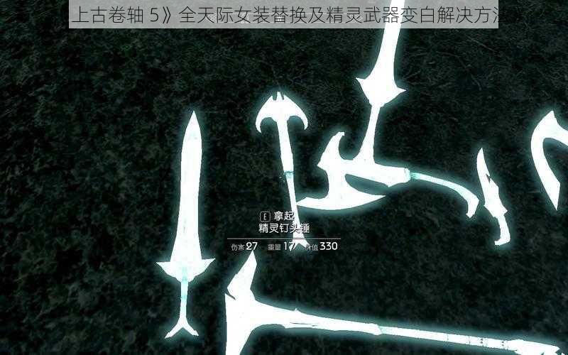 《上古卷轴 5》全天际女装替换及精灵武器变白解决方法》