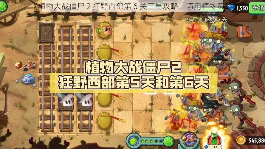 《植物大战僵尸 2 狂野西部第 6 关三星攻略：巧用植物策略》