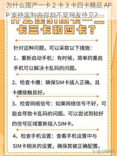 为什么国产一卡 2 卡 3 卡四卡精品 APP 支持定制内容却不受网友待见？