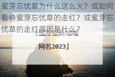 蜜芽忘忧草为什么这么火？或如何看待蜜芽忘忧草的走红？或蜜芽忘忧草的走红原因是什么？