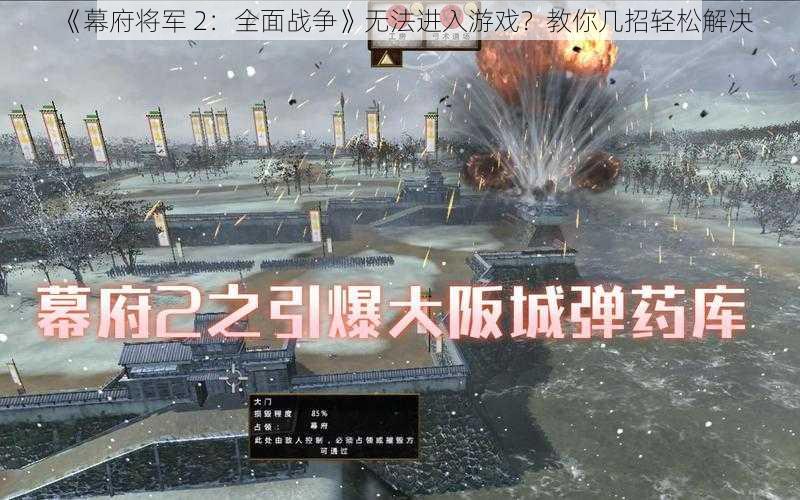 《幕府将军 2：全面战争》无法进入游戏？教你几招轻松解决