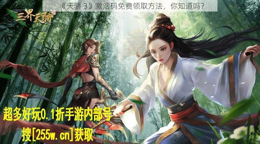 《天骄 3》激活码免费领取方法，你知道吗？