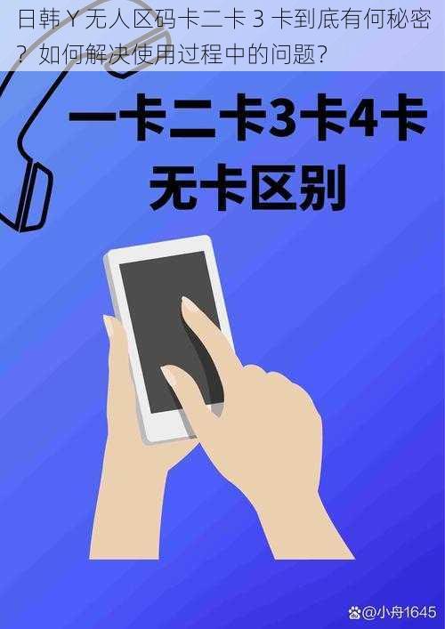 日韩 Y 无人区码卡二卡 3 卡到底有何秘密？如何解决使用过程中的问题？