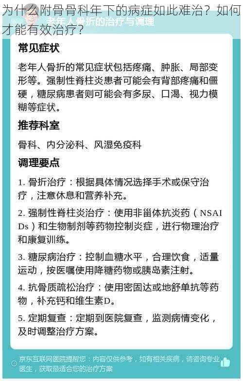 为什么附骨骨科年下的病症如此难治？如何才能有效治疗？