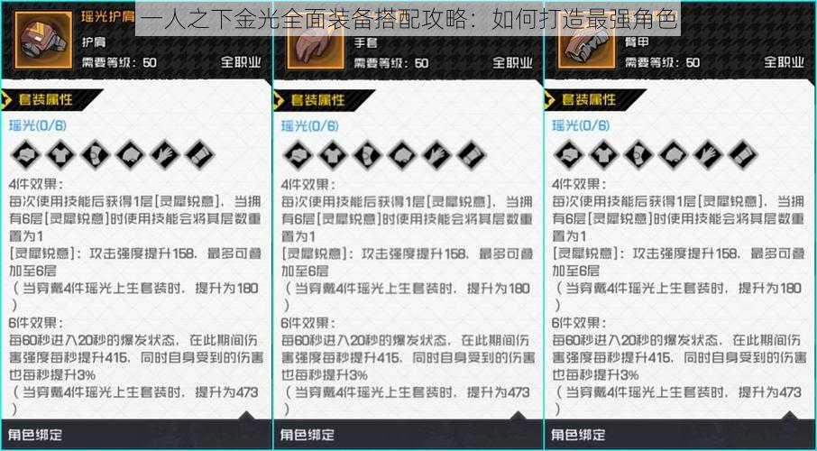 一人之下金光全面装备搭配攻略：如何打造最强角色