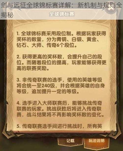 剑与远征全球锦标赛详解：新机制与规则全揭秘