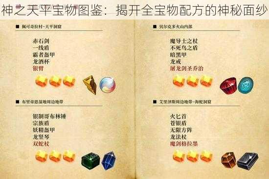 神之天平宝物图鉴：揭开全宝物配方的神秘面纱