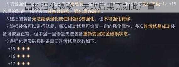 晶核强化揭秘：失败后果竟如此严重