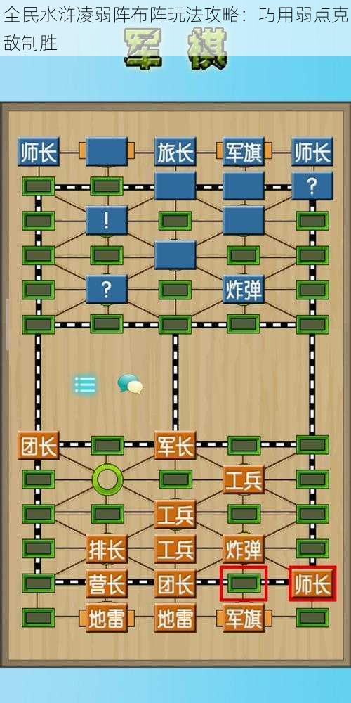 全民水浒凌弱阵布阵玩法攻略：巧用弱点克敌制胜