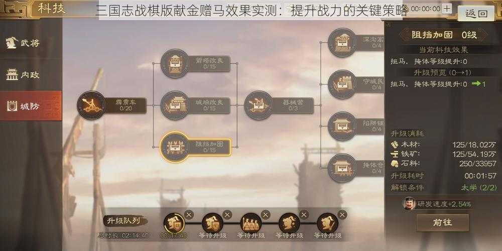 三国志战棋版献金赠马效果实测：提升战力的关键策略